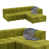 Оливковый угловой диван