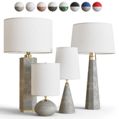 Contemporary table lamps in concrete and marble