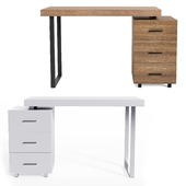 Ashby desk white / chrome, walnut / black