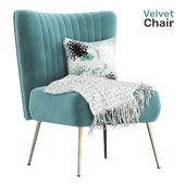 Tess Channel Tufted Velvet Accent Chair