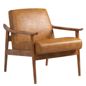 Mid-Century Leather Show Wood Chair