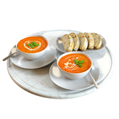 Food Set 03 / Tomato Soup and Bread