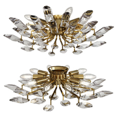 Palwa sunburst gilt metal flush mount