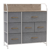 Wide Chest of Drawers with Wooden Top