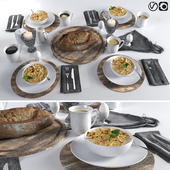 Tablesetting with food