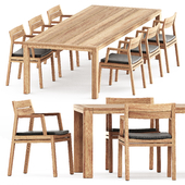 Costes chair and Costes rectangular dining table by Ethimo