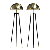 Fife Tripod Floor in Walnut and Satin Brass By Matthew Fairban