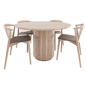 Newood Chairs by Cappellini and Gubi Table