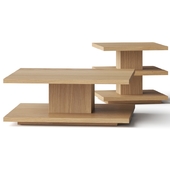 CB2 Pila Wood Tiered Coffee Tables