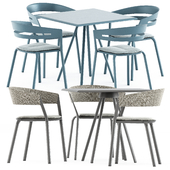 Zebra Square table and Ria Dining armchair by Fast
