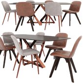 Millennium Table and Chantal Chairs by Bontempi