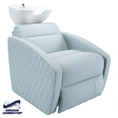 OM Hairdresser&#39;s wash recliner "Soho" with stitching
