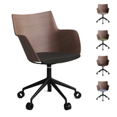 Chair Kartell Q / Wood (wood / black) on casters