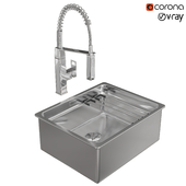 grohe eurocube single handle kitchen faucet and blanco etagon 500-if sink