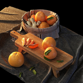 Oranges with ginger kitchen decoration set
