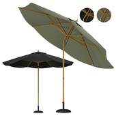 black & green parasol