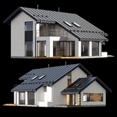 Two-storey cottage with click seam roof