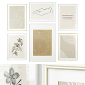 Abstract posters in beige colors