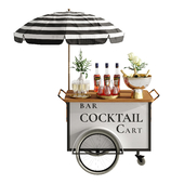Mini cart cocktail bar