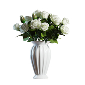 Flower Set 04 / White Roses Bouquet