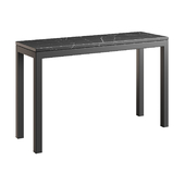 Parsons Black Marble Top/ Dark Steel Base 48x16 Console (Crate and Barrel)