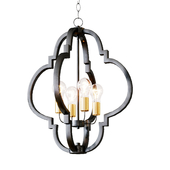 Ayoura Wide Wood Grain 4 Light LED Pendant Chandelier