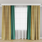 Harlequin Glyptic Chartreuse Curtain
