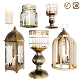 A set of candlesticks-lanterns