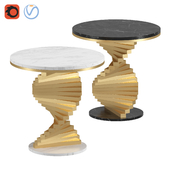 Homary Modern Side Table with Marble Tabletop End Table
