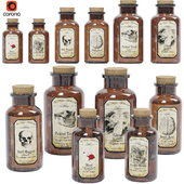 Halloween Decoration -The magical apothecary glass bottles