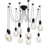 10 Light Cable Chandelier in black