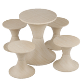 Pimar sinusoide table and stool