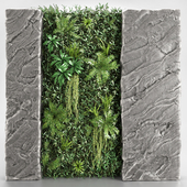 Vertical Garden with stone wall