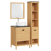 Bathroom furniture set by La Redoute Saturne Acacia collection # 02