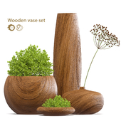 Wooden vase set