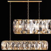 Restoration Hardware HARLOW CRYSTAL RECTANGULAR CHANDELIER 62 Brass