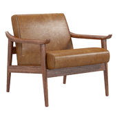 Mid-centry leather show wood chair Westelm