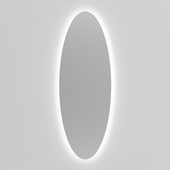 OM Oval floating mirror without frame Soars with illumination and matte edging