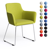 Office chair City by Quadrifoglio, fabric with chrome legs # 02