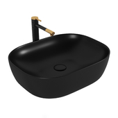 Ceramic countertop washbasin, matt black, BB1302-H301