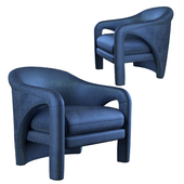 Vladimir Kagan Indigo Sculptural Chairs - a Pair