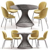 Tornado table & beetle chair dining set
