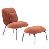 Tasca Lounge Chair and Ottoman By Simone Viola