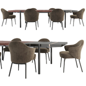 Superquadra Table and Angie chair by Minotti