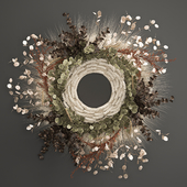 Bouquet wreath wall decor made of wheat, dried flower, Lunnik. 220.