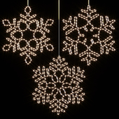 Декоративные светодиодные подвесные снежинки