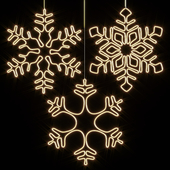 Декоративные неоновые подвесные снежинки