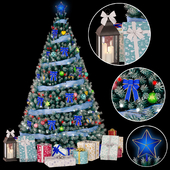 Christmas blue tree 2