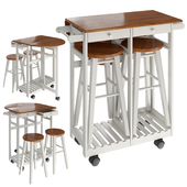 folding table with stools
