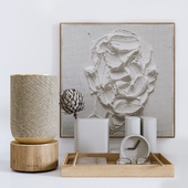 Decorative set with Protea and Plaster panel